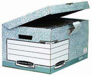 Fellowes Bankers Box 11815 Box with Folding Lid Maxi with Automatic Fast-Fold Assembly 10 Items Grey