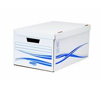 Fellowes Basic Flip Top Banker Box Manual Assembly - Blue/White Set of 5 White/Blue