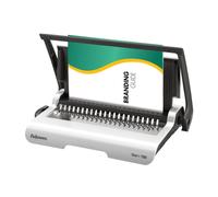 Fellowes Binding Machine for Personal Use - Star+ 21-Hole, 150 Sheet Manual Paper Punch Comb Binder Machine - Ideal for Personal Use - White/Grey