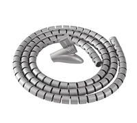 Fellowes Cable Zip | Cable Tidy Tube | Cable Management Sleeve | 2 Metre Length, 2cm Diameter - Silver