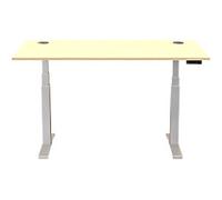 Fellowes Cambio Electronically Height Adjustable Sit Stand Desk Rectangular Maple T-Foot 1,699 (W) x 649 (D) x 1,305 (H) mm MDF (Medium-Density Fibreboard), PVC (Polyvinyl Chloride), Steel