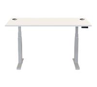 Fellowes Cambio Electronically Height Adjustable Sit Stand Desk Rectangular White T-Foot 1,699 (W) x 649 (D) x 1,305 (H) mm MDF (Medium-Density Fibreboard), PVC (Polyvinyl Chloride), Steel