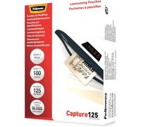 Fellowes Capture 65 x 95 mm 125 Micron Glossy Laminating Pouches Pack of 100