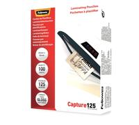 Fellowes Capture 65x95mm 125 Micron Glossy Laminating Pouches (Pack of 100) Pack