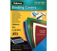 Fellowes 100% Recyclable A4 Gloss Binding Covers Heavyweight 250gsm Presentation Covers - FSC, Blue, Pack of 100
