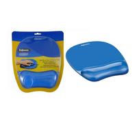 Fellowes Crystals Gel Mouse Mat with Wrist Rest - Blue