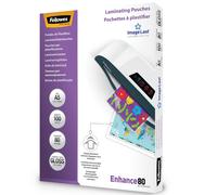 Fellowes ImageLast Enhance Laminating Pouch A5 Glossy 80 microns (2 x 80) Transparent Pack of 100