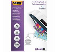 Fellowes ImageLast Enhance Laminating Pouch A5 Glossy 80 microns (2 x 80) Transparent Pack of 100