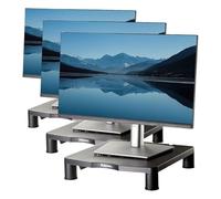 Fellowes Everyday Monitor Stand - Adjustable Computer Riser with 3 Height Levels & Cable Management - Ergonomic Stand for Monitors, Laptops, iMac, PC - Max Load 27kg - Black (Pack of 3)