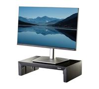 Fellowes Everyday Plus Monitor Stand - 3 Height Adjustable Monitor Riser for Desk with Storage Space - Ergonomic Computer Stand for Laptops, Computers, iMac, PC, Notebook - Max Weight 18kg - Black