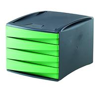 Fellowes G2Desk with 4 Drawers Made from 80% Recycled Material, Dark Grey/Green