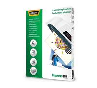 Fellowes A4 Laminating Pouches, Gloss Finish, 100 Sheets, 200 Micron (2 x 100 Micron) High Quality Finish - Ideal for Notices, Photos and Creatives