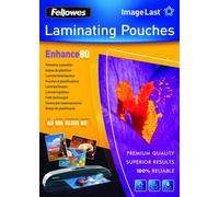 Fellowes ImageLast Enhance Laminating Pouch A3 Glossy 80 microns (2 x 80) Transparent Pack of 100