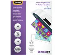 Fellowes ImageLast Laminating Pouches A3 Glossy 80 micron Transparent Pack of 25