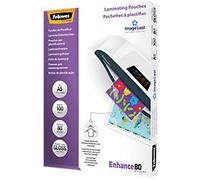 Fellowes ImageLast Enhance Laminating Pouch A5 Glossy 80 microns (2 x 80) Transparent Pack of 100