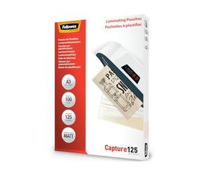 Fellowes ImageLast Enhance80 Laminating Pouches - 80 Microns, Transparent, Matte - Pack of 100 Matte A3 / 125 Mikron