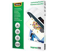 Fellowes Impress Laminating Pouch A4 Glossy 100 microns (2 x 100) Transparent Pack of 100