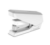 Fellowes Jam Free Stapler, 25 Sheet Capacity - LX840 Easy-Press Half Strip Antibacterial Manual Stapler - Uses Both 24/6mm and 26/6mm Staples - White