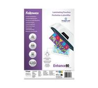 Fellowes Laminating Pouches A3 Glossy 80 microns Transparent Pack of 500