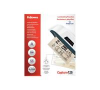 Fellowes Laminating Pouches 250 Micron Total Thickness Gloss A3 (Pack of 500) 100144250