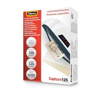 Fellowes Capture 54x86mm 125 Micron Glossy Laminating Pouches (Pack of 100), Clear (5306302)