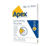 Fellowes Laminating Pouches A4 - Plastic Gloss Finish 100 Micron Medium Laminator Sheet Clear Finish Spill Protection for Certificates, Documents, Photos, Notices & Everyday Use