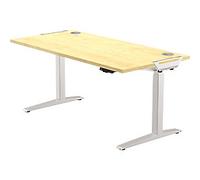 Fellowes Levado Electronically Height Adjustable Sit Stand Desk Maple T-Foot 1,829 (W) x 698 (D) x 1,257 (H) mm MDF (Medium-Density Fibreboard), PVC (Polyvinyl Chloride), Steel