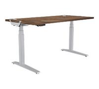 Fellowes Levado Electronically Height Adjustable Sit Stand Desk Rectangular Walnut T-Foot 1,829 (W) x 698 (D) x 1,257 (H) mm MFC (Melamine Faced Chipboard), PVC (Polyvinyl Chloride), Steel