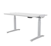 Fellowes Levado Electronically Height Adjustable Sit Stand Desk Rectangular White T-Foot 1,829 (W) x 698 (D) x 1,257 (H) mm MDF (Medium-Density Fibreboard), PVC (Polyvinyl Chloride), Steel
