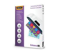 Fellowes Enhance Laminating Pouch A4 Matt 80 microns (2 x 80) Transparent Pack of 100