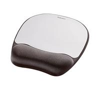 Fellowes Memory Foam Mouse Mat with Wrist Support - Ergonomic Mouse Pad for Computer Laptop - Silver Streak