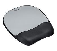 Fellowes Memory foam Mouse Pad/Wrist Rest- Silver Streak