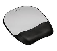 Fellowes Memory Foam Mouse Pad / Wrist Support - Silver Streak