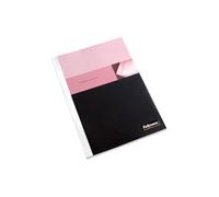 Fellowes Binding Thermal Presentation Covers, 3/8-Inch, Clear/Black, Holds 90 Sheets, 10-Pack (5256101), Linen-Textured Black, 11" x 8.5" x 0.4"