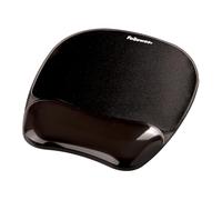 Fellowes Mouse Mat Wrist Support - Crystals Gel Mouse Pad with Non Slip Rubber Base - Ergonomic Mouse Mat for Computer, Laptop, Home Office Use - Compatible with Laser and Optical Mice - Black