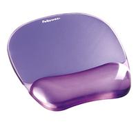 Fellowes Mouse Mat Wrist Support - Crystals Gel Mouse Pad with Non Slip Rubber Base - Ergonomic Mouse Mat for Computer, Laptop, Home Office Use - Compatible with Laser and Optical Mice - Purple