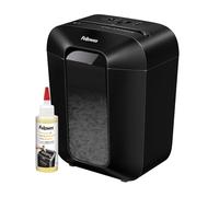 Fellowes Paper Shredder for Home Office Use - 9 Sheet Cross Cut - Black - Manual - High Security Shredding - 17L Bin & Safety Lock