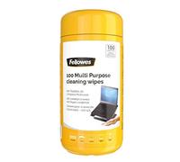 Fellowes Performance 100 Multi Purpose Cleaning Wipes Tub for Home and Office - Alcohol Free