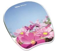 Fellowes Photo Gel Mouse Pad and Wrist Rest 9179001 - Microban Protection - Pink Flowers