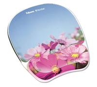 Fellowes Photo Gel Mouse Pad and Wrist Rest with Microban Protection, Pink Flowers (9179001)