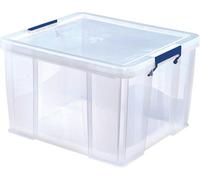 BANKERS BOX 2x 48L Plastic Storage Boxes with Lids. ProStore Super Strong Stackable Plastic Storage Boxes (30 x 41 x 37 cm), Made in the UK, Clear