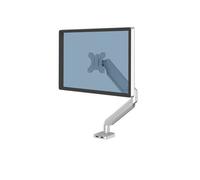 Fellowes Platinum Series Monitor Arm - Monitor Mount for 8KG 40 Inch Screens - Adjustable Monitor Desk Mount - Tilt 45° Pan 180° Swivel 360° Rotation 360°, VESA 75 x 75/100 x 100 - Silver