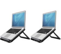 Fellowes Portable Laptop Stand for Desk - I-Spire Series Adjustable Stand for the Home and Office with 7 Height Adjustments - Max Monitor Size 17", Max Weight 4KG - Black (Pack of 2)