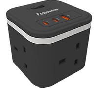 Fellowes Extension Lead USB-A & USB-C 3-way 2m Black