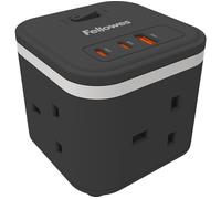 Fellowes Extension Lead USB-A & USB-C 3-way 2m Black