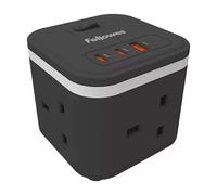 Fellowes Extension Lead USB-A & USB-C 3-way 2m Black