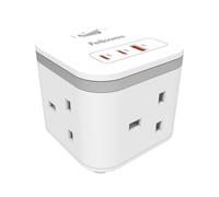 Fellowes Power Cube USB-A & USB-C 3-way 2m White