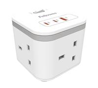 Fellowes Power Cube with 3 Power Socket Extension USB-A & USB-C Ports White