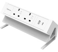 FELLOWES Power Desk 2 Extension Lead with USB 2 m, White
