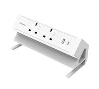 Fellowes Power Desk 2 Socket with 2 Power Sockets 1 USB-A & USB-C Ports White